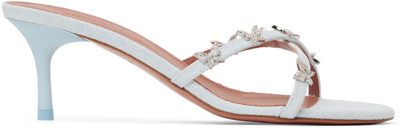 Modni dodatki Amina Muaddi Amina Muaddi Debora 60 Heeled Sandals Modra | DEBORA SLIPPER 60 ROUNDED DEN