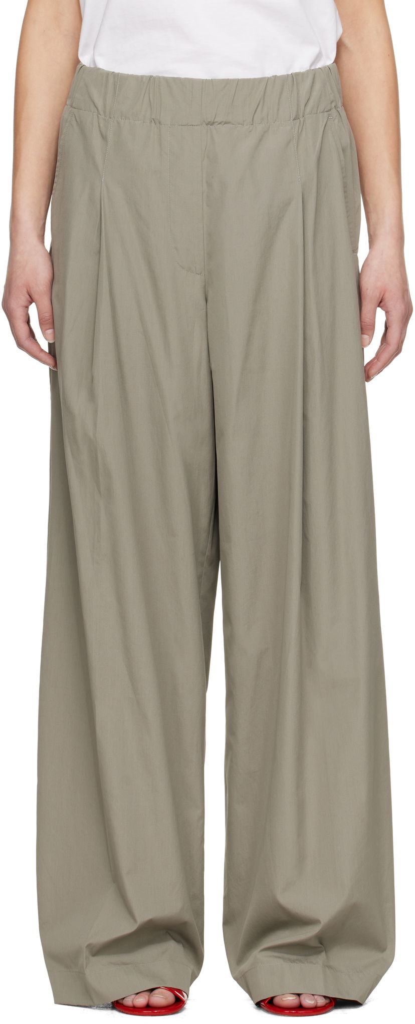 Hlače Dries Van Noten Dries Van Noten Wide Pleated Trousers Siva | 251-010909-1374
