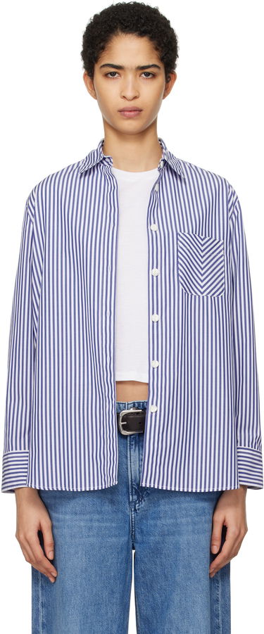 Srajce rag & bone Striped Poplin Shirt Modra | WAW22FA050ZE50, 0