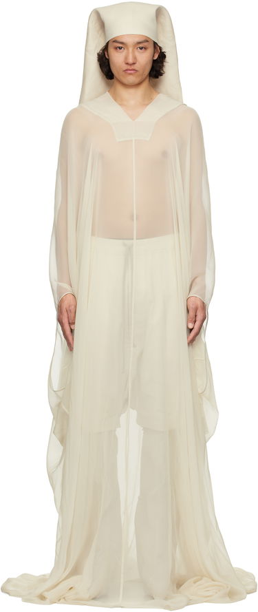 Obleke Rick Owens Rick Owens Hooded Kaftan Pullover Coat Bela | RR01E5500 S, 0