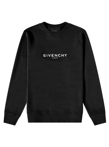 Pulover Givenchy Reverse Print Crew Sweat Črna | BMJ0HA3Y8N-001