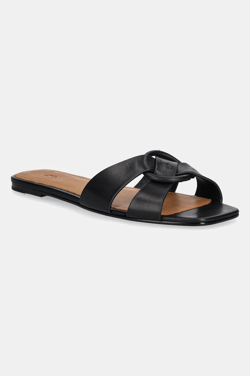 Superge in čevlji Polo by Ralph Lauren Polo Ralph Lauren Ring Leather Slides Črna | 818955857
