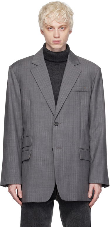 Jakna Helmut Lang Oversized Pinstripe Blazer Siva | N09HM104, 0
