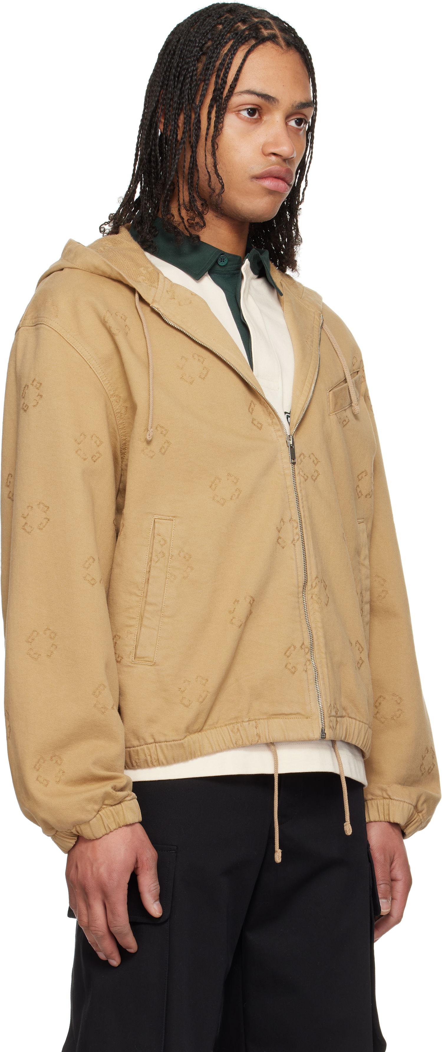 Pulover Givenchy Givenchy Monogram 72 Zipped Denim Jacket Bež | BM01AA5YC6250, 1