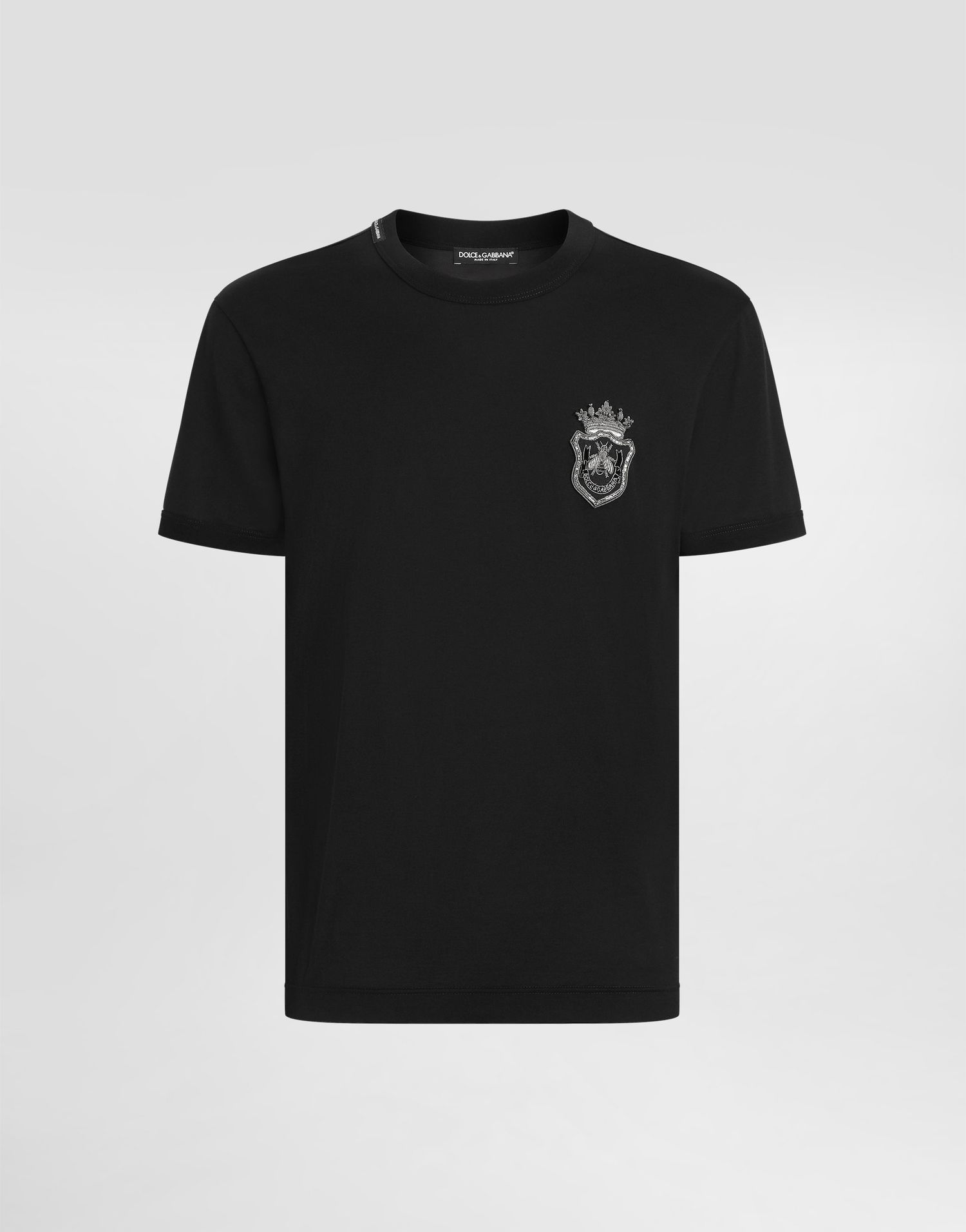 Majica Dolce & Gabbana Cotton T-Shirt With Patch Črna | G8PV1ZG7O4CN0000, 0