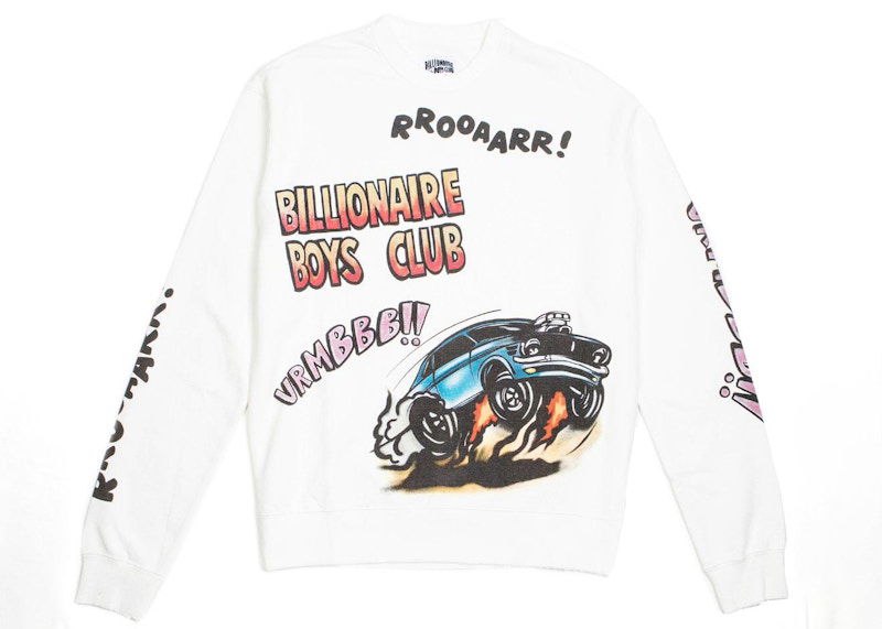 Pulover BILLIONAIRE BOYS CLUB Billionaire Boys Club BB Roarr Crewneck Sweatshirt Bela | 8911313WHT