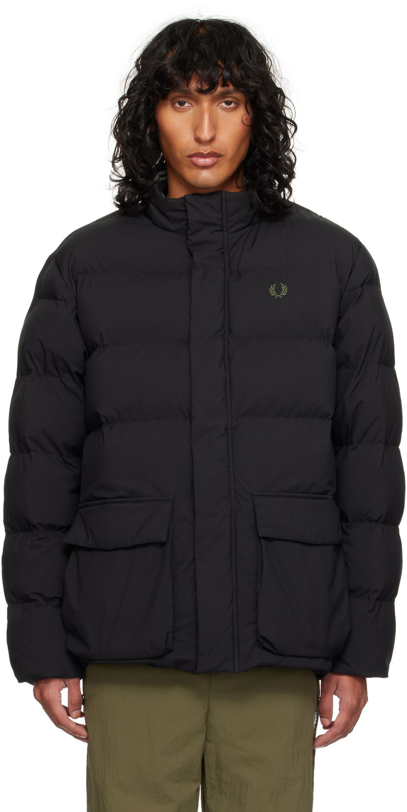 Puhovka Fred Perry Padded Pocket Detail Jacket Črna | J8545