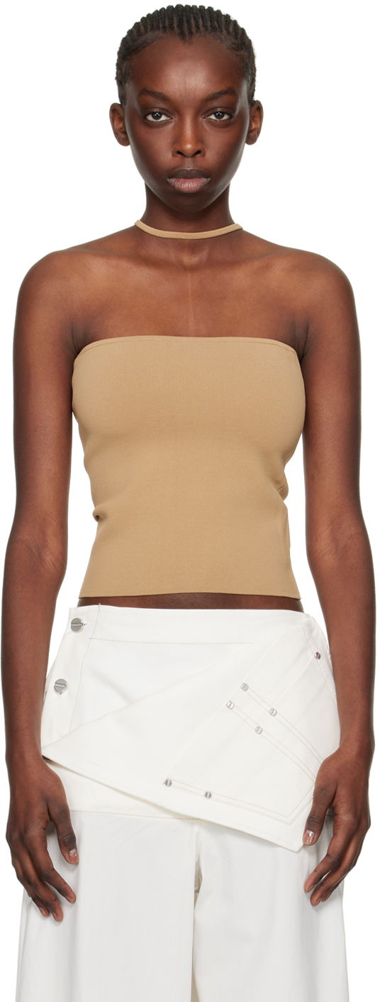 Majica brez rokavov Dion Lee Dion Lee Reverse Halter Tank Top Bež | C7272SS24