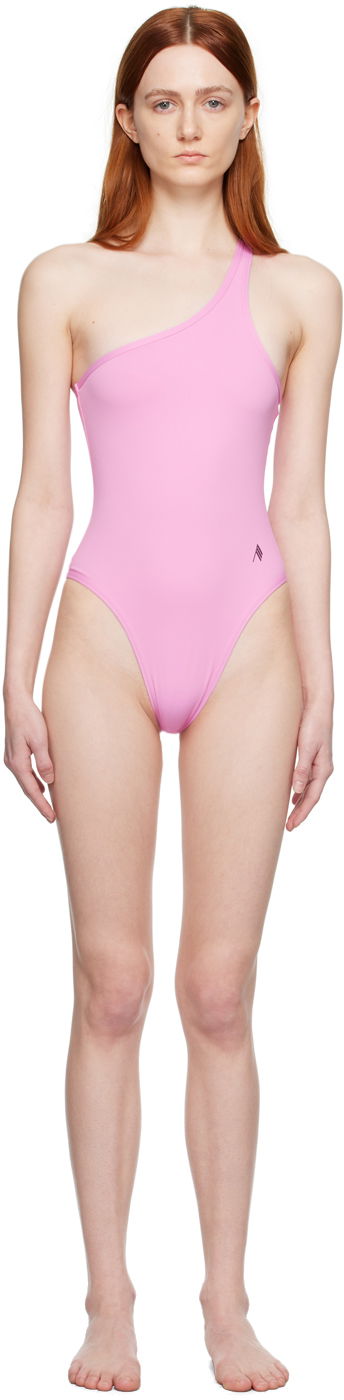 Kopalke The Attico Attico Single-Shoulder One-Piece Swimsuit Roza | 233WBB69 PA21
