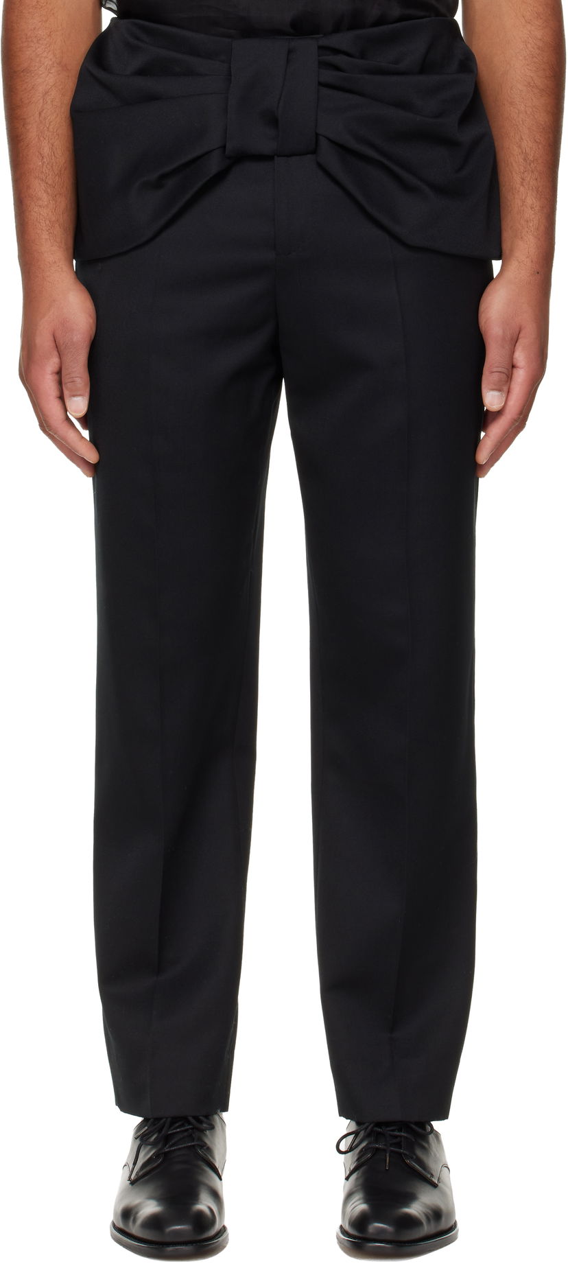 Hlače Simone Rocha Simone Rocha Bow Waist Straight Leg Trousers Črna | 4170 1217