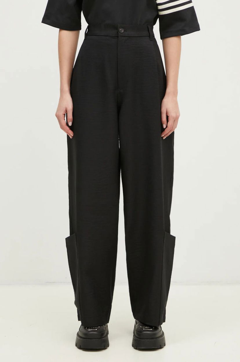 Hlače Y-3 Y-3 Sport Uniform Wide Leg High Waist Pants Črna | JD1759
