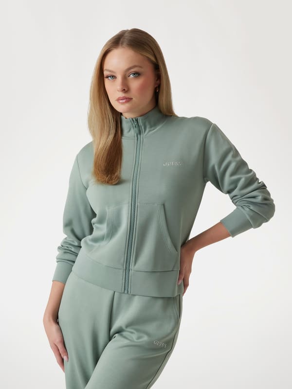 Pulover GUESS Guess Regular Fit Track Jacket Zelena | V5RQ17KCOB2