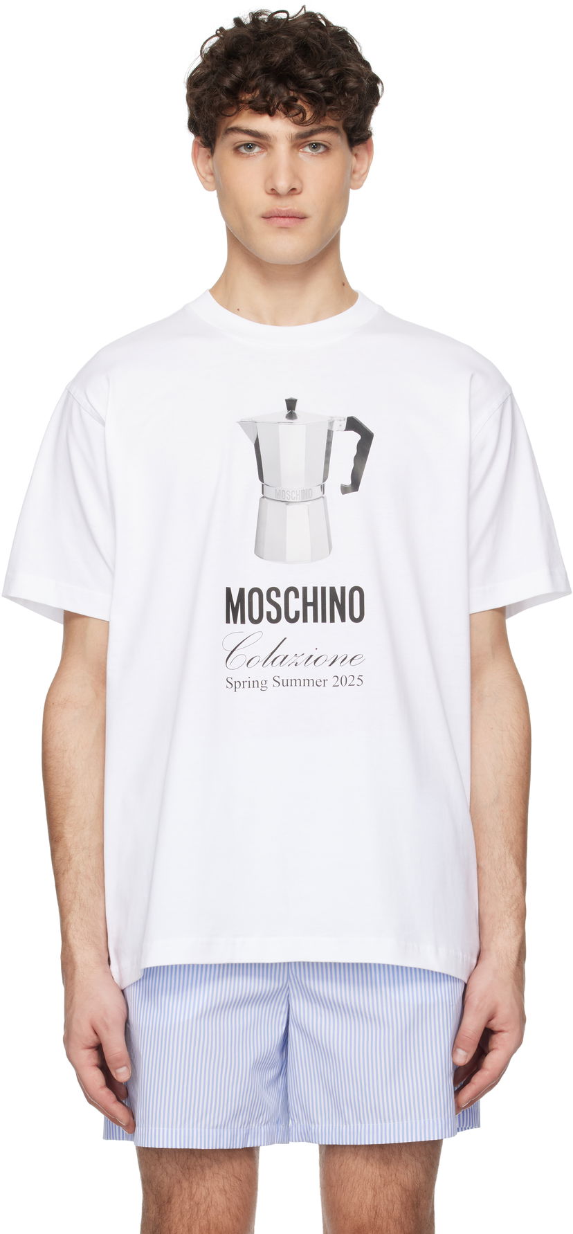 Majica Moschino Moschino Breakfast Graphic T-Shirt Bela | 251ZZA070602411001