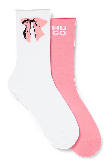 Nogavice BOSS Two-Pack of Short Socks HUGO Roza | 50543156