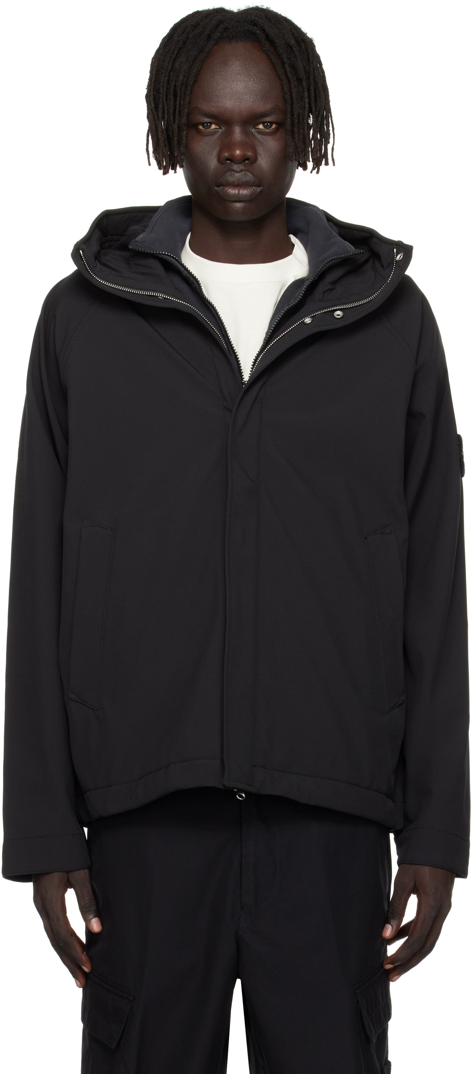 Jakna Stone Island Soft Shell-R E.Dye Hooded Jacket Črna | K2S15 Q100010 S0B22, 0