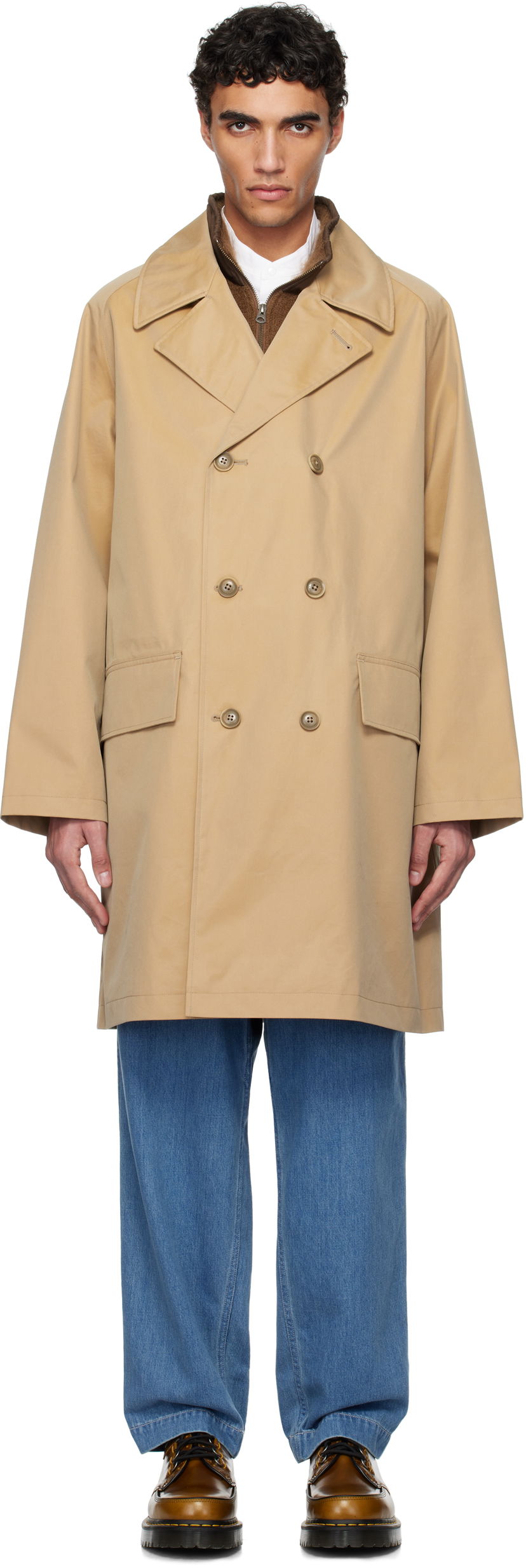 Plašči NANAMICA Nanamica 2L GORE-TEX Double Breasted Coat Bež | S25SB033U