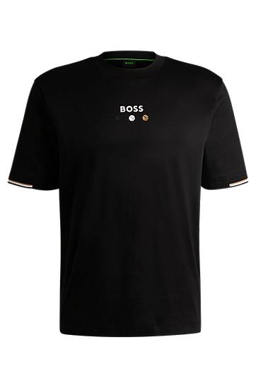 Majica BOSS Pima Cotton Tee with Tennis Ball Graphics Črna | 50545292