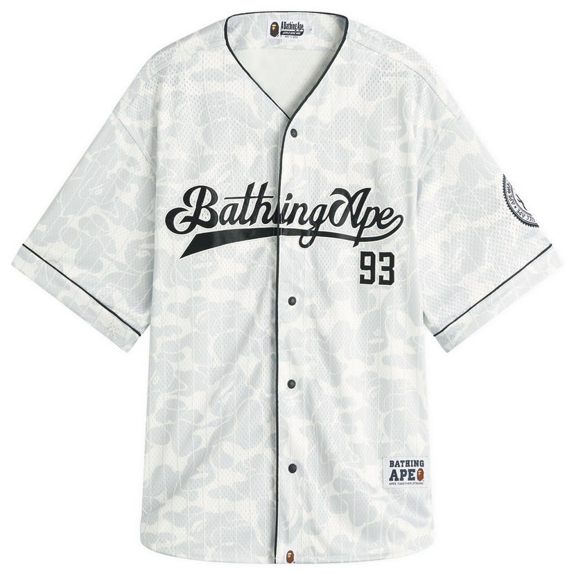 Dres BAPE Bathing Ape Camo Baseball Jersey Bela | 001SRL301003M-GRY