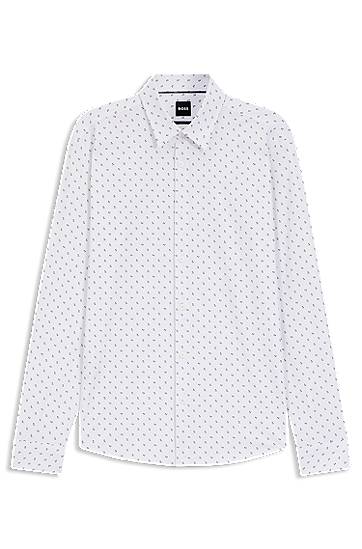 Srajce BOSS Slim-fit printed performance-stretch jersey shirt Bela | 50550654