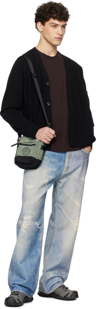 Pleteni pulover Stone Island Stone Island Light Geelong Wool Cardigan Črna | K1S15 5100023 S00B4, 4