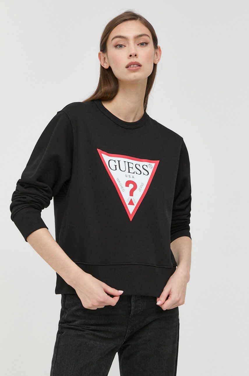Pulover GUESS Triangle Sweatshirt Črna | W2YQ16.KBA10, 0