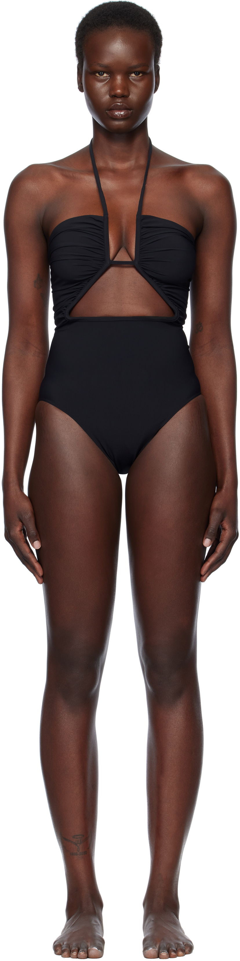 Kopalke Rick Owens Rick Owens Hollywood Prong Bather One-Piece Swimsuit Črna | RP01E7087 NS