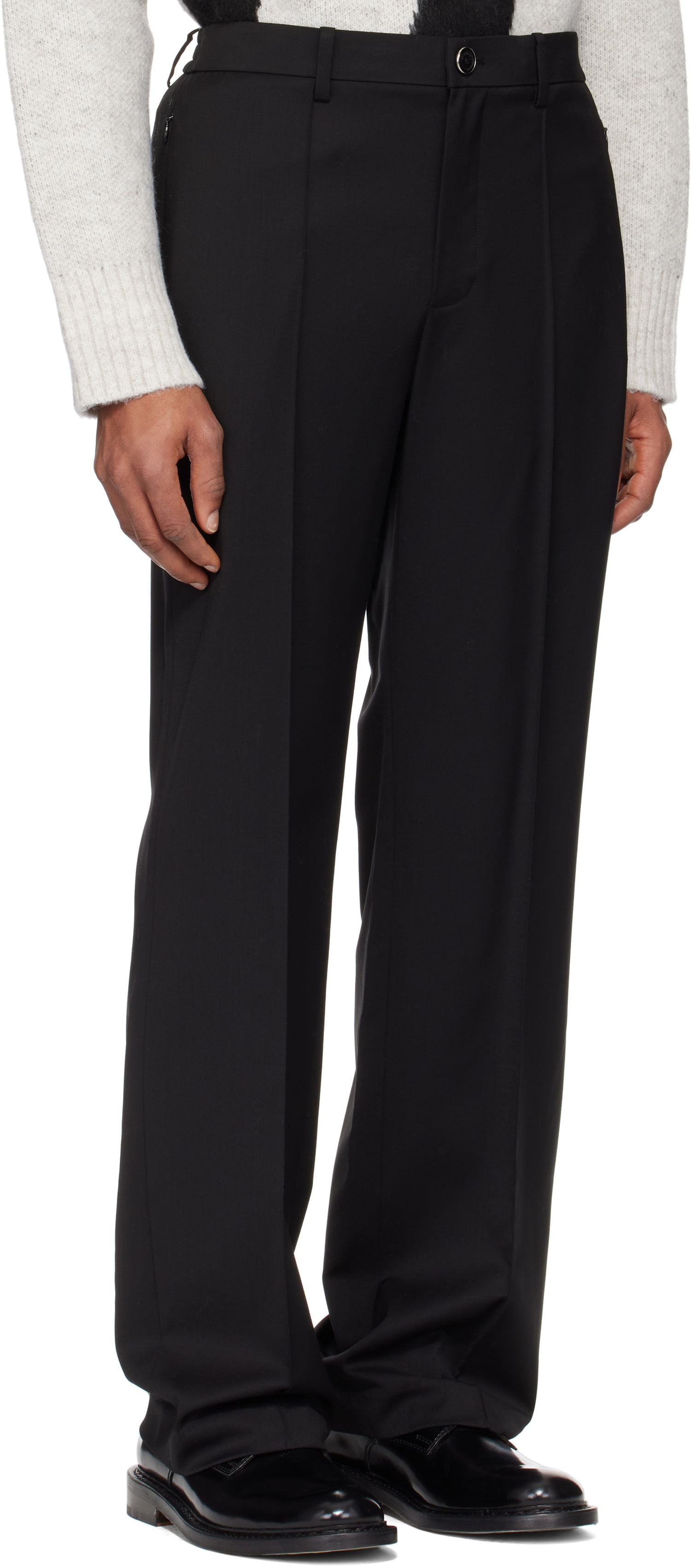 Hlače Helmut Lang Helmut Lang Relaxed Wool Trousers Črna | O09HM205, 1