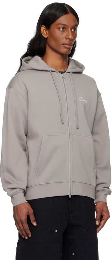 Pulover Dime Dime Cursive Zip Hoodie Siva | DIME2SP2547CHA, 1