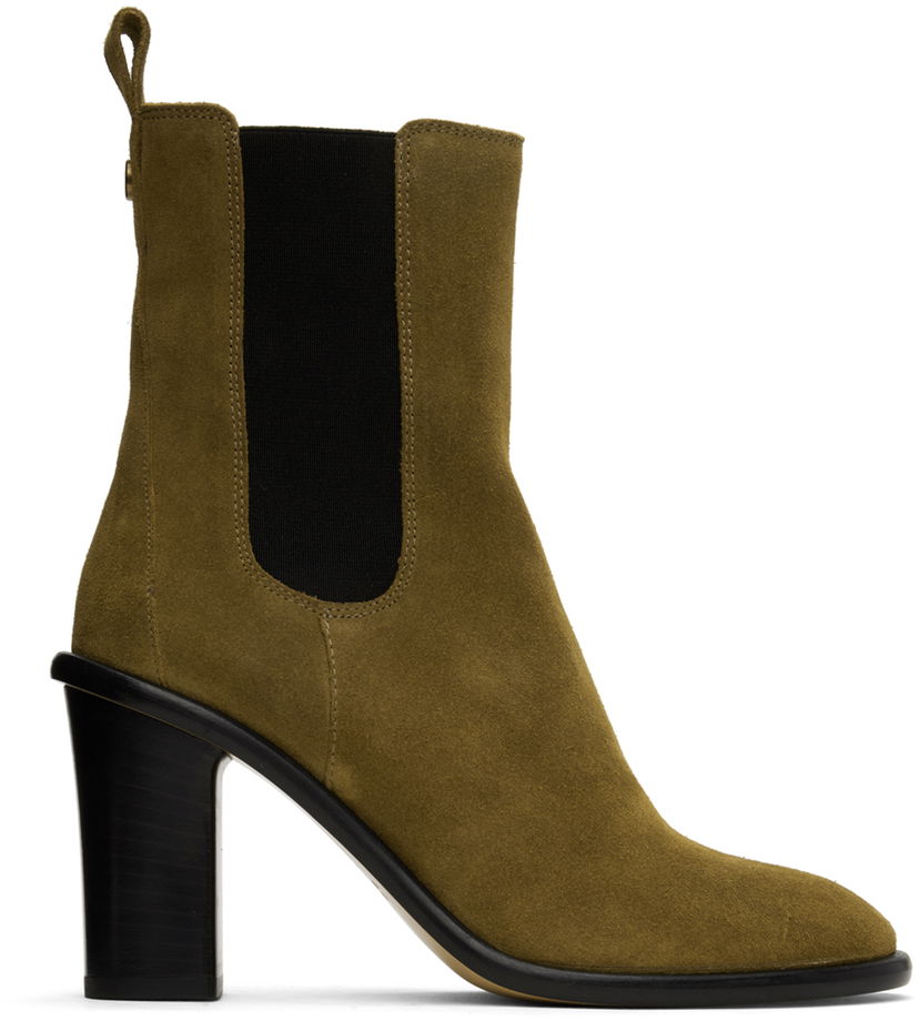 Oblačila ISABEL MARANT Isabel Marant Gyllya Suede Chelsea Boots Zelena | 23ABO0044FA-A3A26S