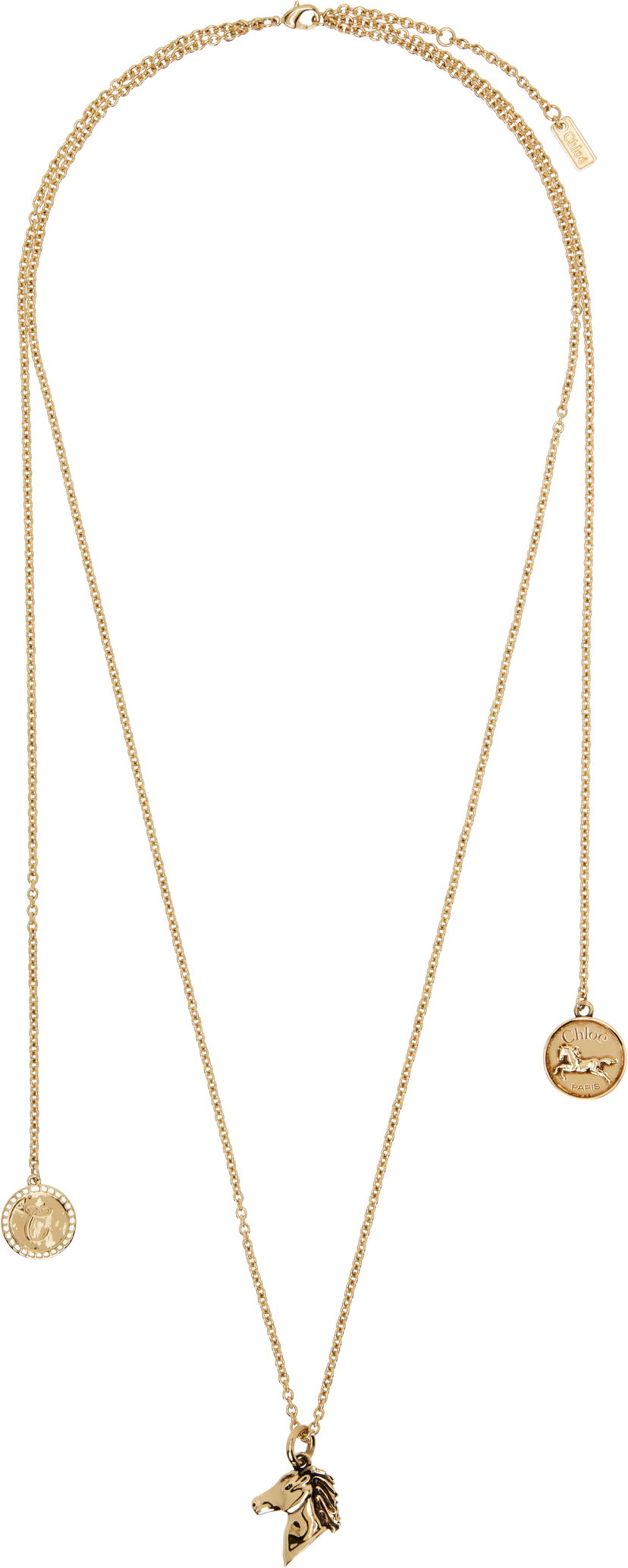 Ogrlica CHLOÉ Chloé 'The Chloé Charms' Horse Head Pendant Necklace Kovinski | CHC25SFO06CB7