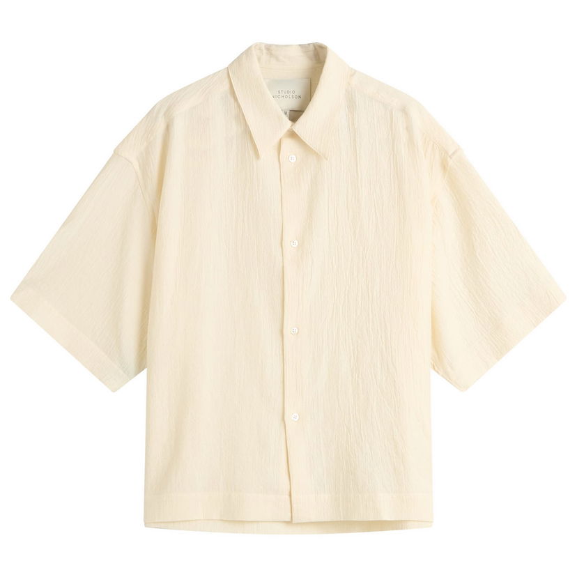 Srajce Studio Nicholson Boxy Short Sleeve Shirt, Size X-Large Bež | SANKOSNM-1267-MLK