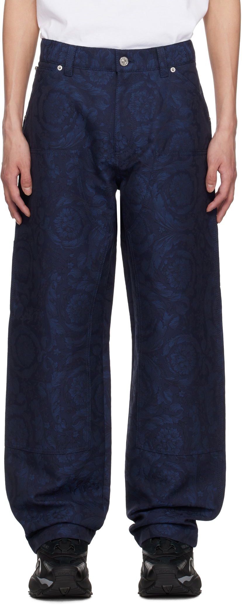 Kavbojke Versace Versace Barocco Jacquard Carpenter Trousers Modra | 1018885_1A09781