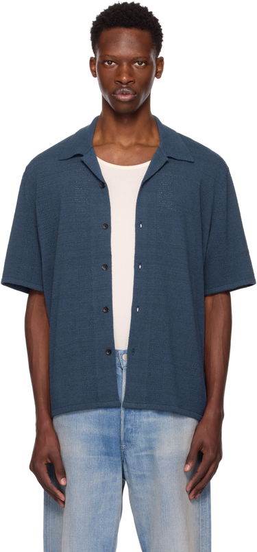 Srajce rag & bone Rag & Bone Avery Zuma Knitted Shirt Modra | MBS25P020NC20, 0