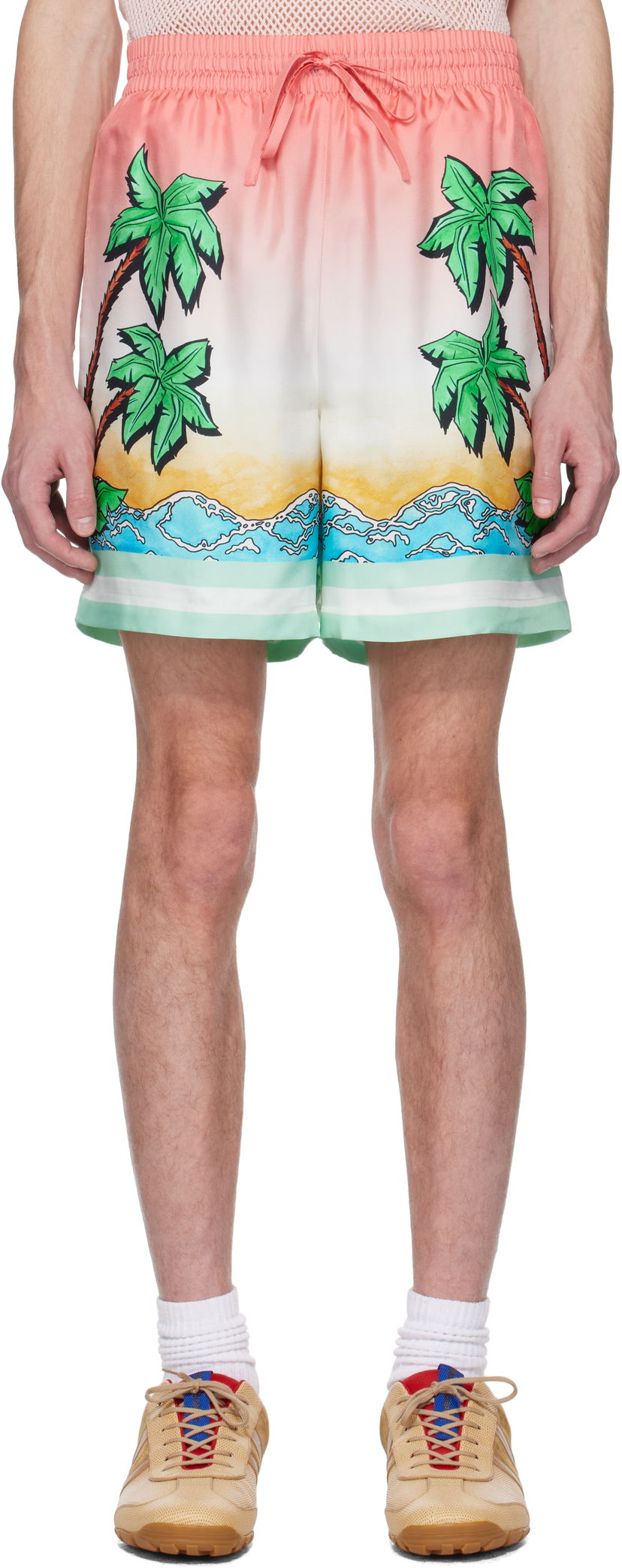 Kratke hlače Casablanca Casablanca Tennis Club Silk Shorts Večbarvna | MS25-TR-012-05