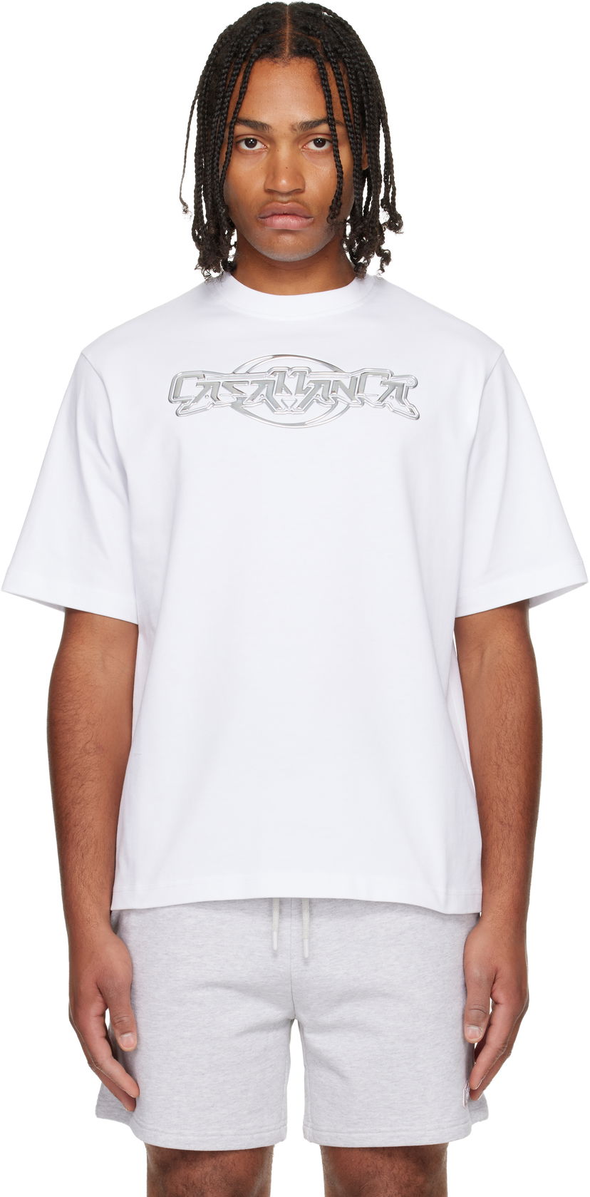 Majica Casablanca 'Casablanca' Chrome Oversized Short Sleeve T-shirt Bela | M-AW25-JTS-044-06