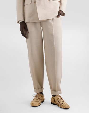 Hlače Dolce & Gabbana Dolce & Gabbana Linen Pants with Turn-Ups Bež | GP11XTFU4MCM0722, 3