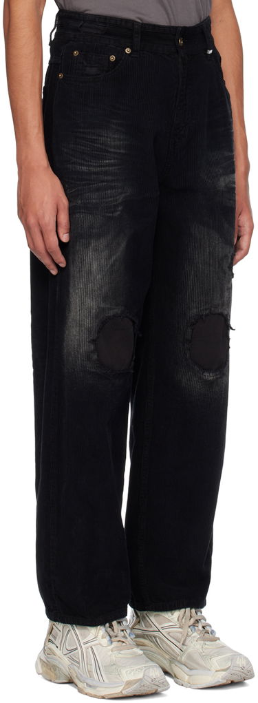 Kavbojke We11done We11done Distressed Corduroy Trousers Črna | WD-PT2-24-230-M-BK, 1