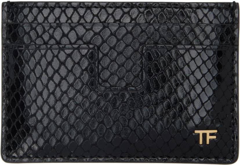 Denarnica Tom Ford TOM FORD Printed Python Card Holder Črna | YM232-LCL471G