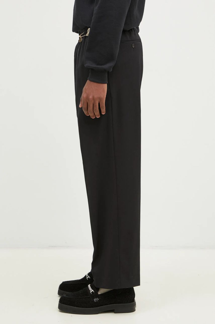 Hlače Aries Tailored Slacker Wool-Blend Trousers Črna | AR3020002, 1