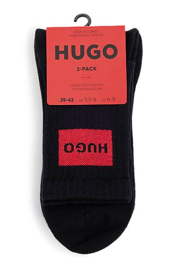 Nogavice BOSS Two-Pack of Short Socks with Red Logos by HUGO Črna | 50510661, 1