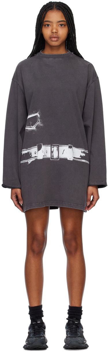 Majica We11done We11done Trompe L'Oeil T-Shirt Minidress Siva | WD-TO1-23-894-W-CH, 0