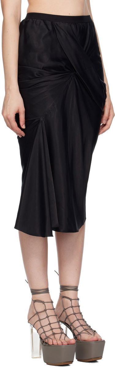 Krila Rick Owens Rick Owens Concordians Seb Draped Midi Skirt Črna | RP02E4346 HSCH, 1