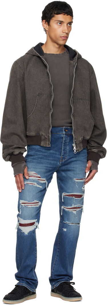 Kavbojke AMIRI AMIRI Croc Slim Thrasher Jeans Modra | AMDNSM1023, 3