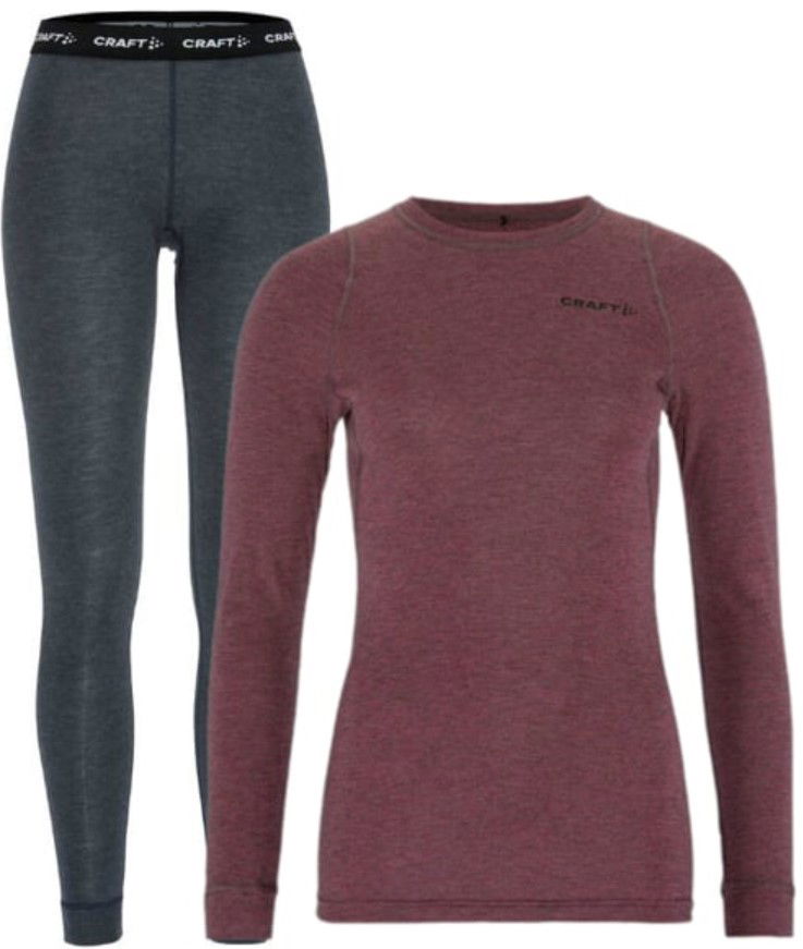 Nogavice Craft Craft Core Merino Wool Base Layer Set Bordo | 1909710-744200