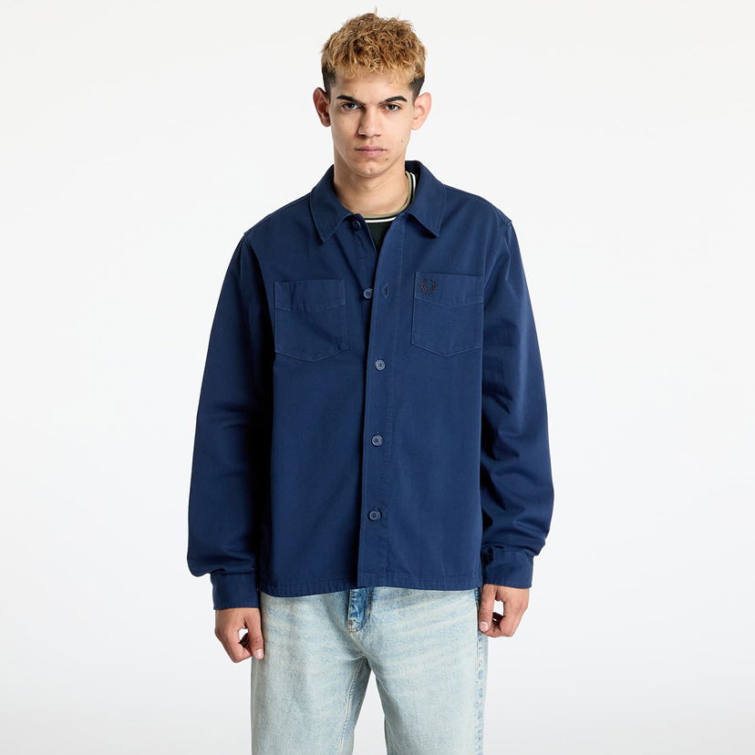 Srajce Fred Perry Fred Perry Twill Overshirt Modra | M6627 X86