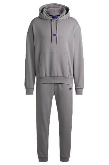 Pulover BOSS Cotton-Terry Tracksuit Siva | 50522369