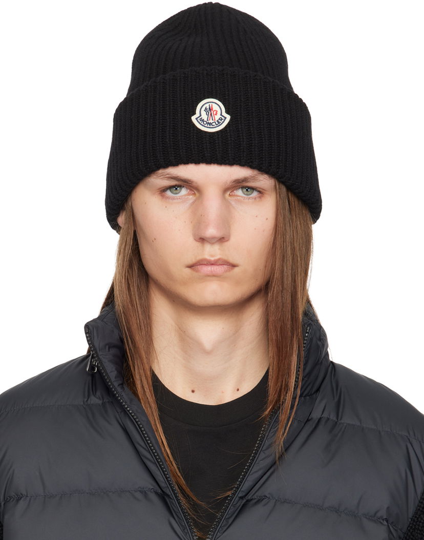 Beanie Moncler Black Wool & Cashmere Beanie Črna | J20913B00066M1127