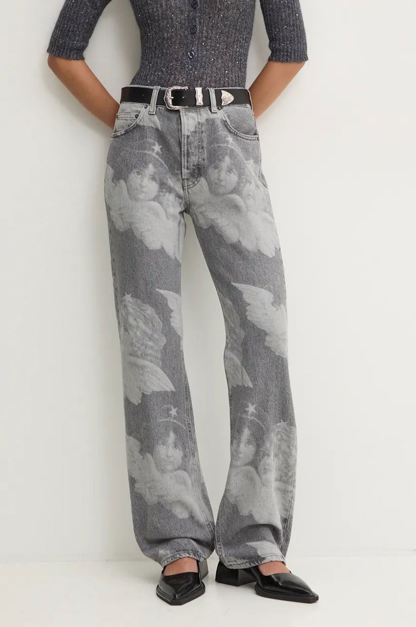 Kavbojke Fiorucci High Waist Angel Print Jeans Siva | U01FMDJE075DN03DN07