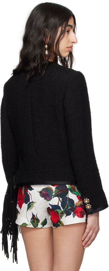 Jakna Dolce & Gabbana Dolce&Gabbana Cropped Single-Breasted Jacket Črna | F27DAZ FU3JL, 2