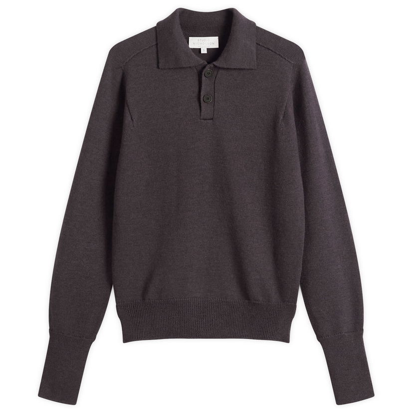 Polo majica Studio Nicholson Studio Nicholson Sark Knitted Polo Shirt Siva | SARKSN-1503-WLN